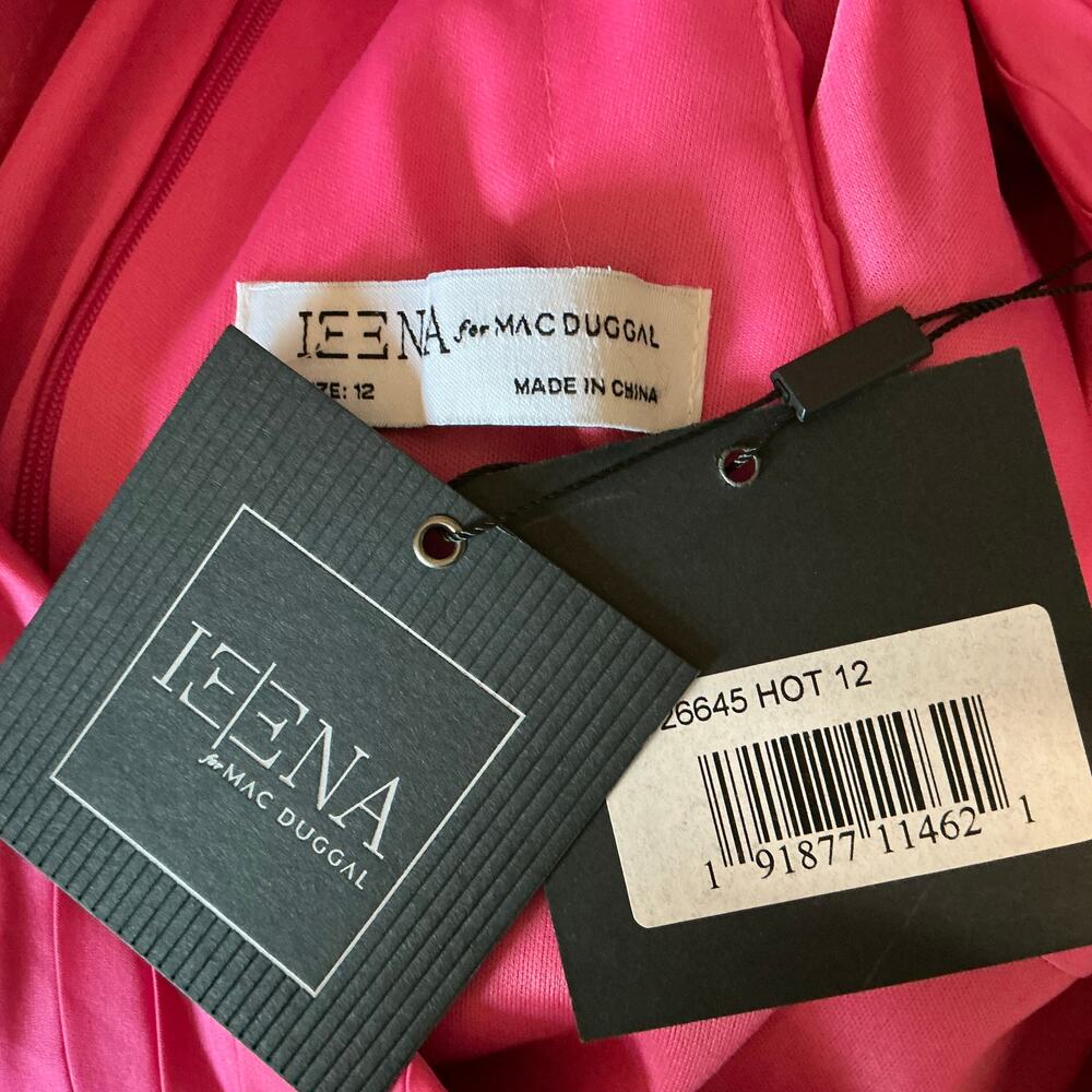 Mac Duggal 26645 Pink Cocktail Dress Pleated Satin Mini Fit and Flare Size 12 - Picture 11 of 13